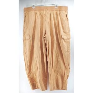 Pact Canopy Pants Size XXXL 3XL Cotton Linen Blend Wide‎ Leg Cargo Orange
